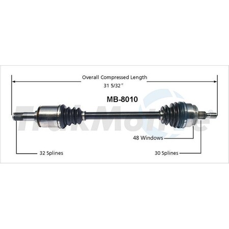 Surtrack Axle Cv Axle Shaft, Mb-8010 MB-8010